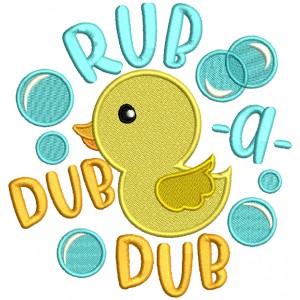 Little Ducky Ruba Dub Dub Filled Machine Embroidery Design Digitized Pattern